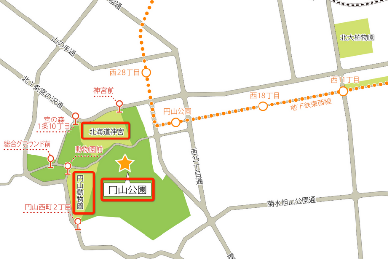 Map of Maruyama-koen Park