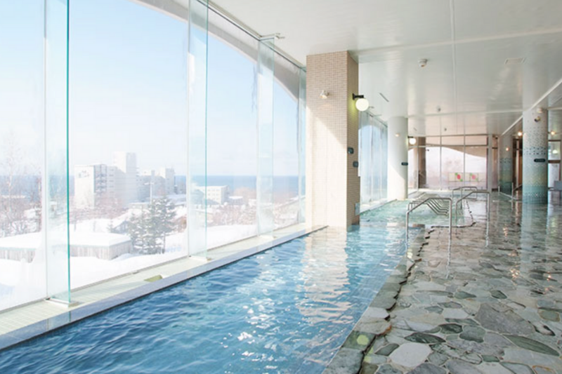 large public bath of natural jade at Shiretoko Dai-ichi Hotel